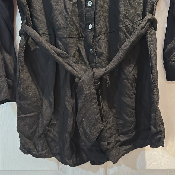 L Space Coronado Black Textured Gauze Button Front Romper M Dress Cover Up - Picture 5 of 8